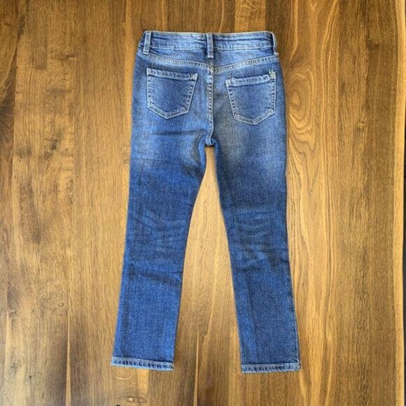 PEEK Distressed Blue Denim Jeans Girls XS 4-5 4T 5T NEW Taylor Dungarees NWT - Picture 2 of 5
